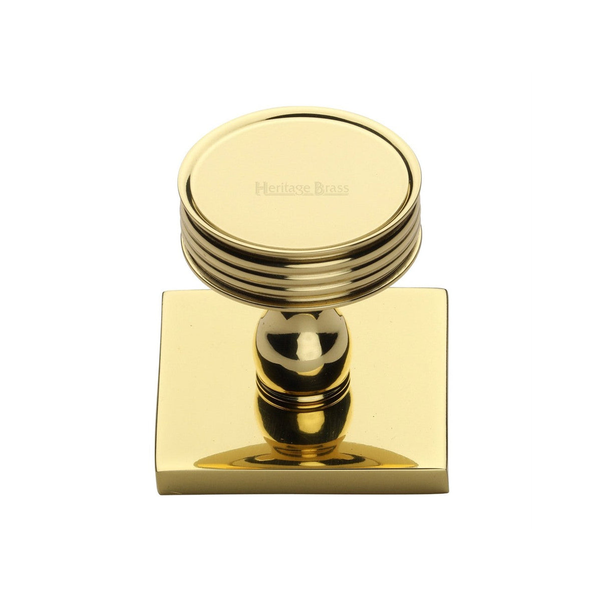 Venetian Cabinet Knob with Square Backplate by M Marcus - Heritage Brass