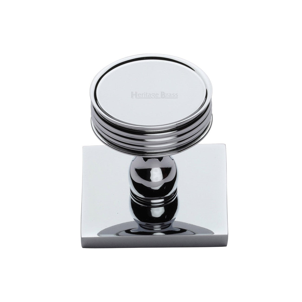 Venetian Cabinet Knob with Square Backplate by M Marcus - Heritage Brass