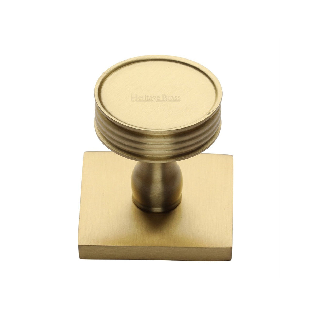 Venetian Cabinet Knob with Square Backplate by M Marcus - Heritage Brass
