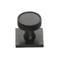 Florence Knurled Cabinet Knob with Square Backplate by M Marcus - Heritage Brass