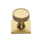 Florence Knurled Cabinet Knob with Square Backplate by M Marcus - Heritage Brass