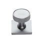 Florence Knurled Cabinet Knob with Square Backplate by M Marcus - Heritage Brass