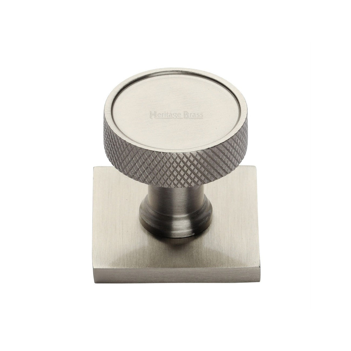 Florence Knurled Cabinet Knob with Square Backplate by M Marcus - Heritage Brass