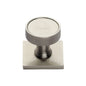 Florence Knurled Cabinet Knob with Square Backplate by M Marcus - Heritage Brass