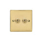 Elite Flat Plate Range Polished Brass Switches & Sockets, T01 - 2 Gang Toggle Switch by Heritage Brass By M-Marcus