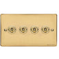 Elite Flat Plate Range Polished Brass Switches & Sockets, T01 - 4 Gang Toggle Switch by Heritage Brass By M-Marcus