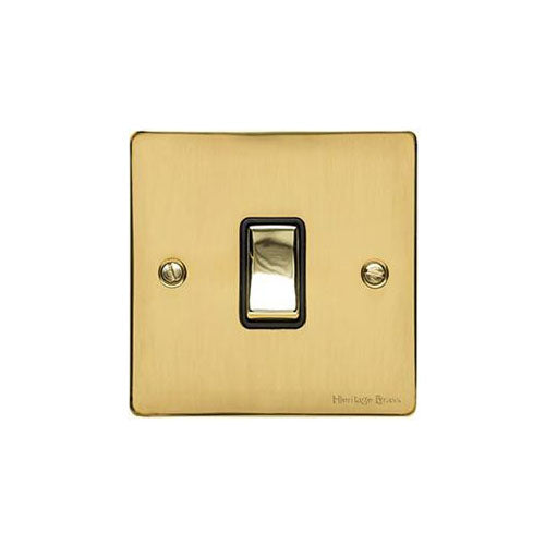 Elite Flat Plate Range Polished Brass Switches & Sockets, T01 - 1 Gang Rocker Switch by Heritage Brass By M-Marcus