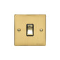 Elite Flat Plate Range Polished Brass Switches & Sockets, T01 - 1 Gang Intermediate Rocker Switch by Heritage Brass By M-Marcus