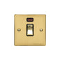 Elite Flat Plate Range Polished Brass Switches & Sockets, T01 - 20A Double Pole Switch with Neon by Heritage Brass By M-Marcus