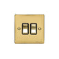 Elite Flat Plate Range Polished Brass Switches & Sockets, T01 - 2 Gang Rocker Switch by Heritage Brass By M-Marcus