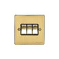 Elite Flat Plate Range Polished Brass Switches & Sockets, T01 - 3 Gang Rocker Switch by Heritage Brass By M-Marcus