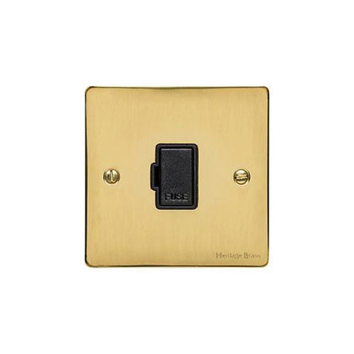Elite Flat Plate Range Polished Brass Switches & Sockets, T01 - Unswitched Spur (13 Amp) by Heritage Brass By M-Marcus