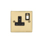 Elite Flat Plate Range Polished Brass Switches & Sockets, T01 - Single Socket (13 Amp) by Heritage Brass By M-Marcus