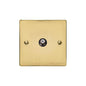 Elite Flat Plate Range Polished Brass Switches & Sockets, T01 - 1 Gang Satellite Socket by Heritage Brass By M-Marcus