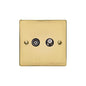 Elite Flat Plate Range Polished Brass Switches & Sockets, T01 - TV/Satellite Socket by Heritage Brass By M-Marcus