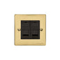 Elite Flat Plate Range Polished Brass Switches & Sockets, T01 - 2 Gang Master Line Socket by Heritage Brass By M-Marcus