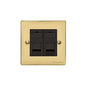 Elite Flat Plate Range Polished Brass Switches & Sockets, T01 - 2 Gang RJ45 by Heritage Brass By M-Marcus