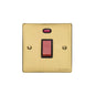 Elite Flat Plate Range Polished Brass Switches & Sockets, T01 - 45A DP Cooker Switch with Neon (single plate) by Heritage Brass By M-Marcus