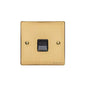 Elite Flat Plate Range Polished Brass Switches & Sockets, T01 - 1 Gang Secondary Line Socket by Heritage Brass By M-Marcus