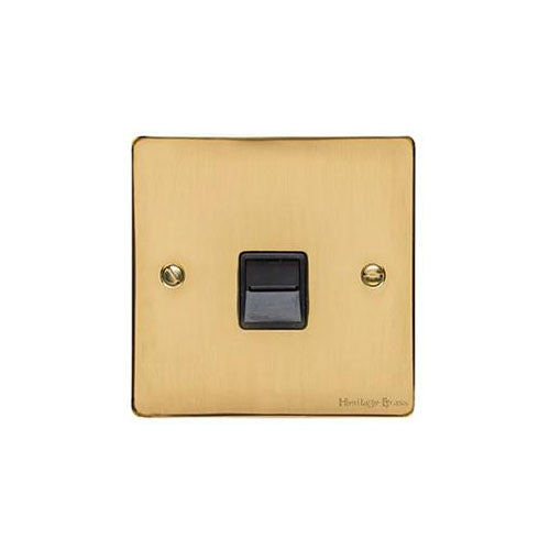 Elite Flat Plate Range Polished Brass Switches & Sockets, T01 - 1 Gang Master Line Socket by Heritage Brass By M-Marcus