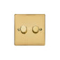 Elite Flat Plate Range Polished Brass, T01 - 2G Multi Location Primary Dimmer