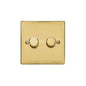 Elite Flat Plate Range Polished Brass Switches & Sockets, T01 - 2 Gang TED Dimmer (Compatible with LED Lamps) by Heritage Brass By M-Marcus