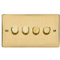 Elite Flat Plate Range Polished Brass Switches & Sockets, T01 - 4G Multi Location Primary Dimmer by Heritage Brass By M-Marcus