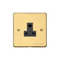Elite Flat Plate Range Polished Brass Switches & Sockets, T01 - 5 Amp 3 Round Pin Socket by Heritage Brass By M-Marcus