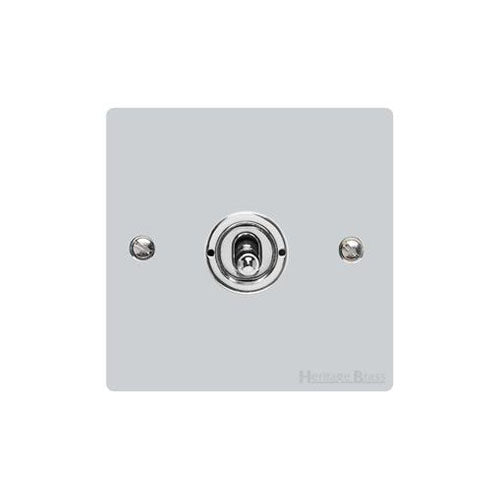 Elite Flat Plate Range Polished Chrome Switches & Sockets, T02 - 1 Gang Toggle Switch by Heritage Brass By M-Marcus