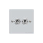 Elite Flat Plate Range Polished Chrome Switches & Sockets, T02 - 2 Gang Toggle Switch by Heritage Brass By M-Marcus