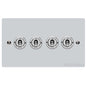 Elite Flat Plate Range Polished Chrome Switches & Sockets, T02 - 4 Gang Toggle Switch by Heritage Brass By M-Marcus