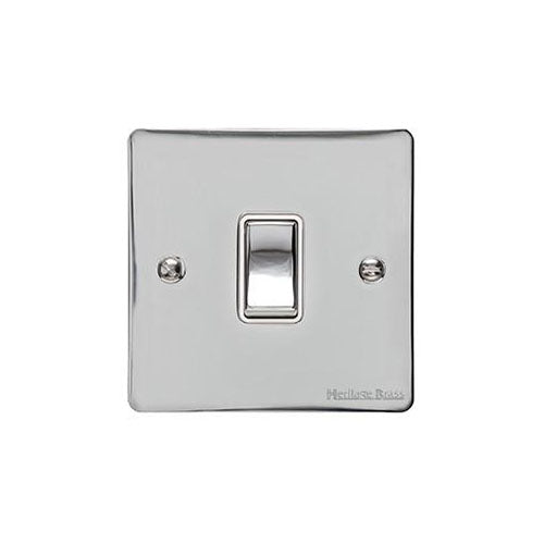Elite Flat Plate Range Polished Chrome Switches & Sockets, T02 - 1 Gang Intermediate Rocker Switch by Heritage Brass By M-Marcus