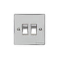 Elite Flat Plate Range Polished Chrome Switches & Sockets, T02 - 2 Gang Rocker Switch by Heritage Brass By M-Marcus