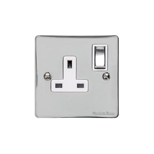 Elite Flat Plate Range Polished Chrome Switches & Sockets, T02 - Single Socket (13 Amp) by Heritage Brass By M-Marcus