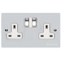 Elite Flat Plate Range Polished Chrome Switches & Sockets, T02 - Double Socket (13 Amp) by Heritage Brass By M-Marcus