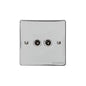 Elite Flat Plate Range Polished Chrome Switches & Sockets, T02 - TV/FM Diplexed Socket by Heritage Brass By M-Marcus