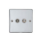 Elite Flat Plate Range Polished Chrome Switches & Sockets, T02 - TV/Satellite Socket by Heritage Brass By M-Marcus