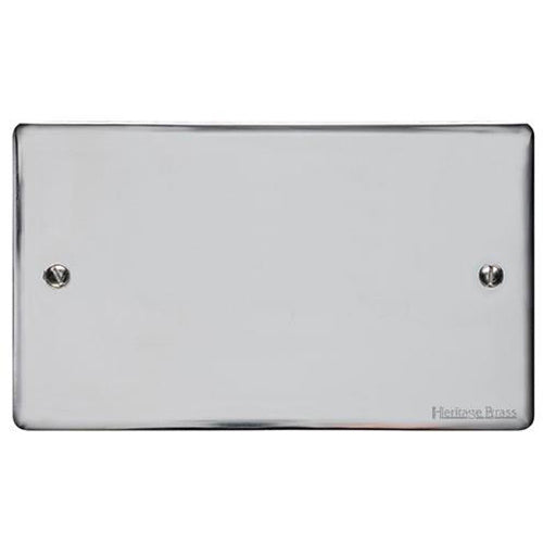 Elite Flat Plate Range Polished Chrome Switches & Sockets, T02 - Double Blank Plate by Heritage Brass By M-Marcus