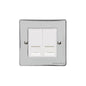 Elite Flat Plate Range Polished Chrome Switches & Sockets, T02 - 2 Gang Secondary Line Socket by Heritage Brass By M-Marcus