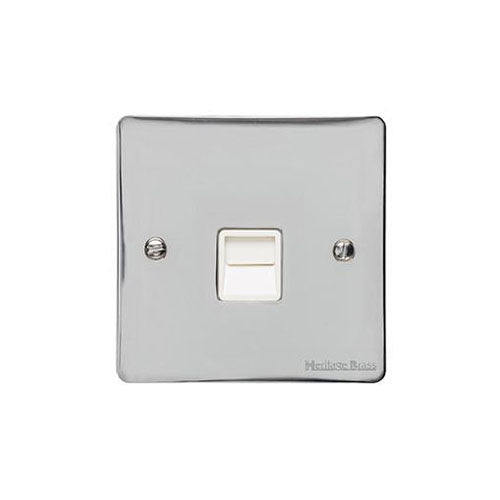 Elite Flat Plate Range Polished Chrome Switches & Sockets, T02 - 1 Gang Master Line Socket by Heritage Brass By M-Marcus