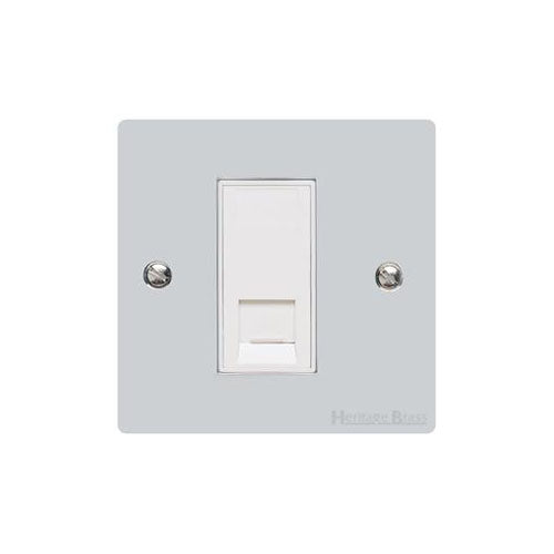 Elite Flat Plate Range Polished Chrome Switches & Sockets, T02 - 1 Gang CAT6 by Heritage Brass By M-Marcus