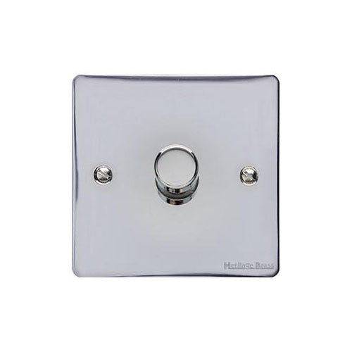 Elite Flat Plate Range Polished Chrome Switches & Sockets, T02 - 1 Gang Dimmer 400 watts (Compatible with halogen/ incandescent bulbs) by Heritage Brass By M-Marcus