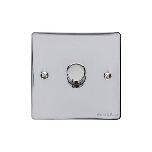 Elite Flat Plate Range Polished Chrome Switches & Sockets, T02 - 1 Gang TED Dimmer (Compatible with LED Lamps) by Heritage Brass By M-Marcus