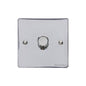 Elite Flat Plate Range Polished Chrome Switches & Sockets, T02 - 1 Gang TED Dimmer (Compatible with LED Lamps) by Heritage Brass By M-Marcus