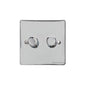 Elite Flat Plate Range Polished Chrome Switches & Sockets, T02 - 2 Gang Dimmer 250 watts (Compatible with halogen/ incandescent bulbs) by Heritage Brass By M-Marcus