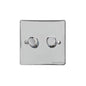 Elite Flat Plate Range Polished Chrome Switches & Sockets, T02 - 2G Multi Location Primary Dimmer by Heritage Brass By M-Marcus