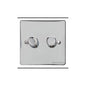 Elite Flat Plate Range Polished Chrome Switches & Sockets, T02 - 2 Gang TED Dimmer (Compatible with LED Lamps) by Heritage Brass By M-Marcus
