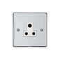 Elite Flat Plate Range Polished Chrome Switches & Sockets, T02 - 5 Amp 3 Round Pin Socket by Heritage Brass By M-Marcus