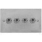 Elite Flat Plate Range Satin Chrome Switches & Sockets, T03 - 4 Gang Toggle Switch by Heritage Brass By M-Marcus