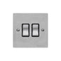 Elite Flat Plate Range Satin Chrome Switches & Sockets, T03 - 2 Gang Rocker Switch by Heritage Brass By M-Marcus